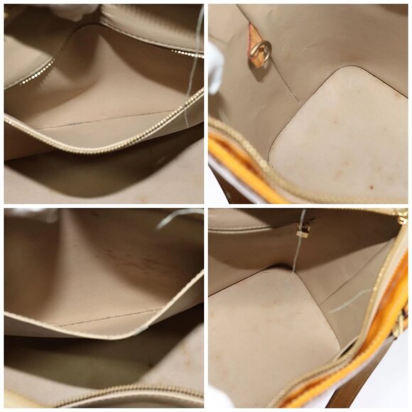 LOUIS VUITTON Monogram Vernis Houston Hand Bag Beige M91004 LV Auth 120112 - Picture 15 of 16